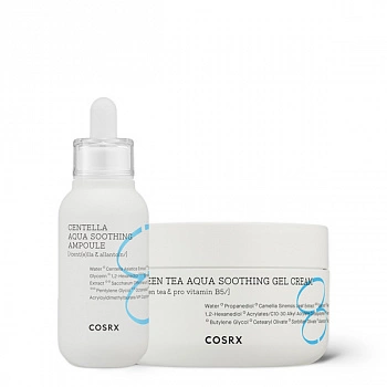 Сыворотка с центеллой азиатской + Гель-крем с зеленым чаем Hydrium Soothing Serum Set