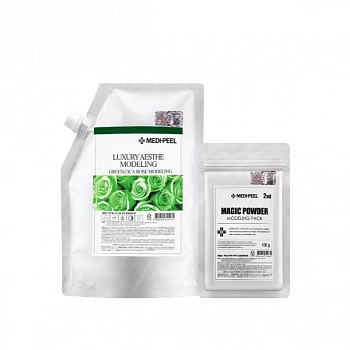 Альгинатная маска с центеллой и розой + моделирующая магическая пудра Green Cica Rose Modeling Pack+Magic Powder